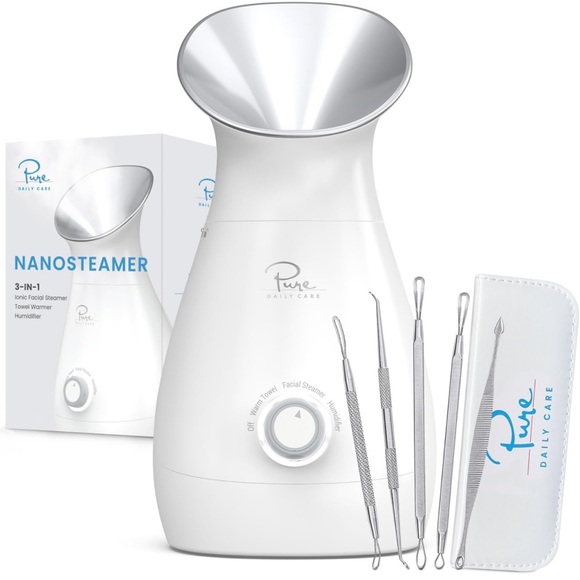 NanoSteamer 3-in-1 Ionic Facial Steamer in White and Silver Bundle - Picture 7 of 7